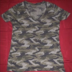 Camo v neck tee shirt
